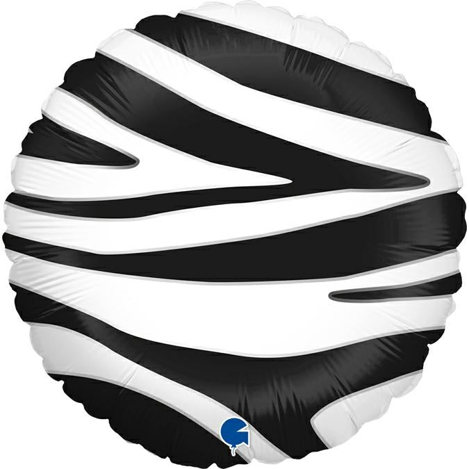 Zebra Streifen Ballon (mit Helium gefüllt) - Special message helium rund