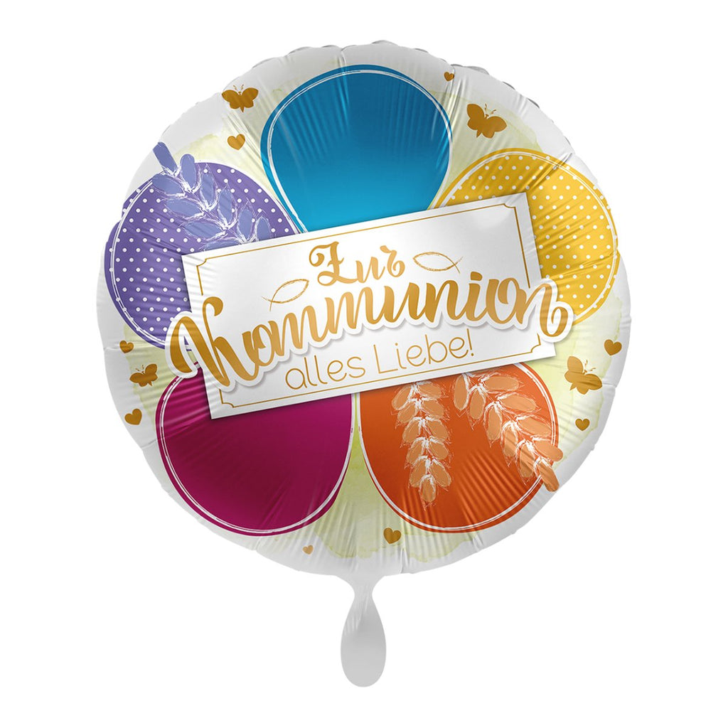 zur Kommunion alles Liebe Ballon (mit Helium gefüllt) - Herz Ballon helium